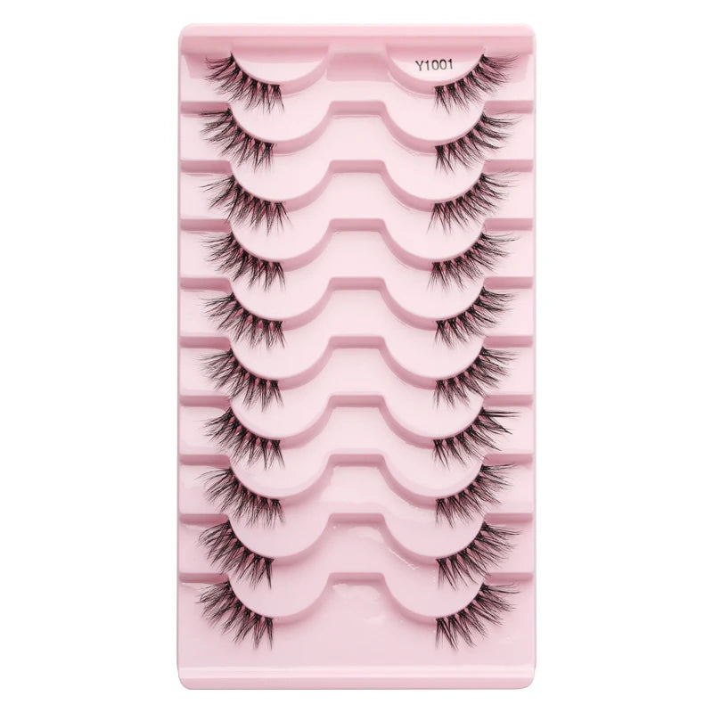 SHIDISHANGPIN 5/10Pairs False Lashes Cat Eye Eyelashes Eyelash Extension 3D Mink Half Lashes Natural Makeup faux Cils maquiagem - Blinksy